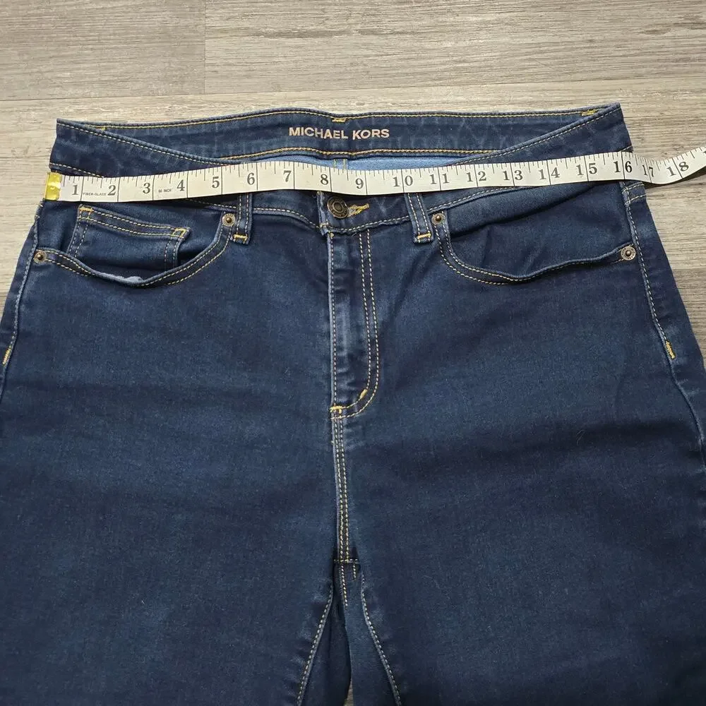 Michael Kors Blue Denim Izzy Cropped Skinny Jeans